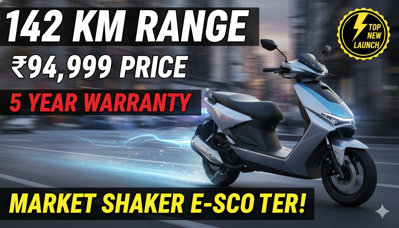 Ampere Magnus G Max electric scooter in black color with city background