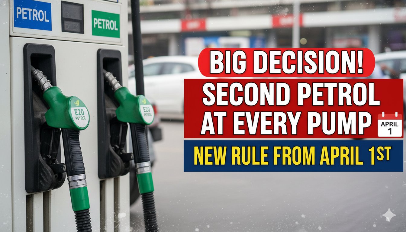 1 अप्रैल 2026 से अनिवार्य E20 पेट्रोल पंप पर उपलब्ध, 20% एथेनॉल मिश्रित ईंधन और RON 95 स्टैंडर्ड