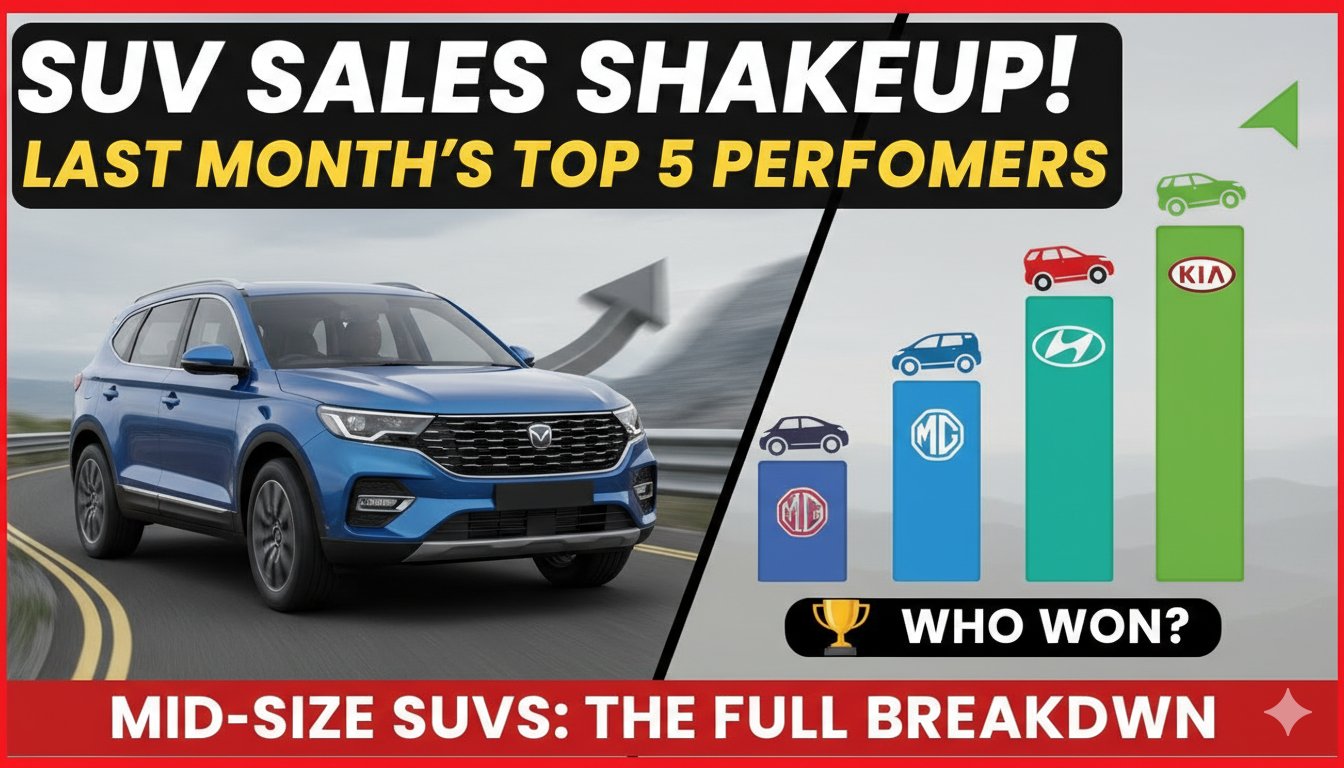 Alt Text for featured image : जनवरी 2026 में टॉप 5 मिड-साइज एसयूवी: Hyundai Creta, Maruti Victoris, Kia Seltos, Toyota Hyryder और Grand Vitara की बिक्री चार्ट