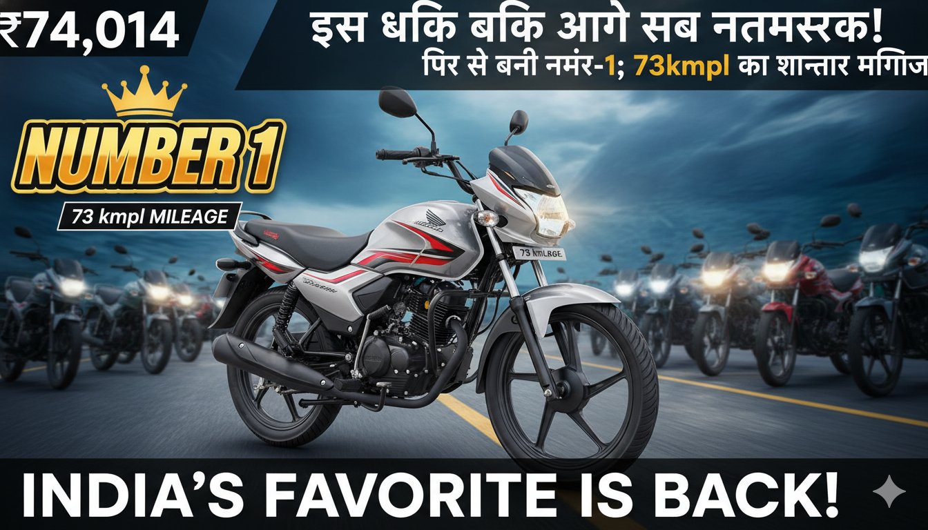 हीरो स्प्लेंडर प्लस बाइक की साइड व्यू, काला रंग, 73 kmpl माइलेज वाली नंबर-1 बाइक